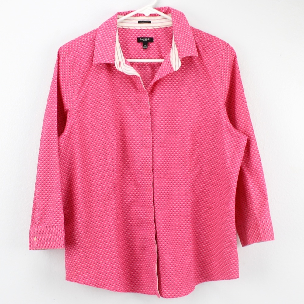 Talbots Petites Wrinkle Resistant Polka Dot Blouse